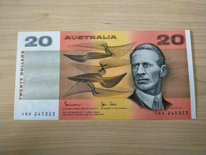 Australian $20 R408 Johnston Stone Uncirculated Banknote