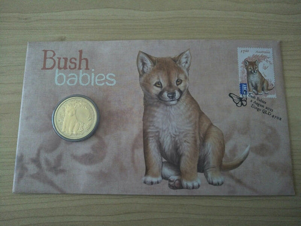 2011 Australian $1 Bush Babies Dingo PNC 1st Day Issue