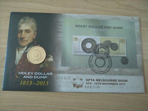 2013 Australian $1 Holey Dollar And Dump PNC APTA Melb Show Overprint