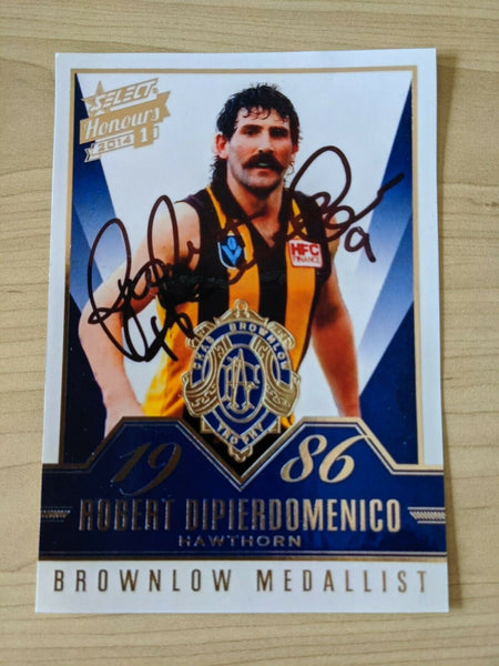 Robert Dipierdomenico Hawthorn Brownlow Medallist Picture Of Card Hand Signed