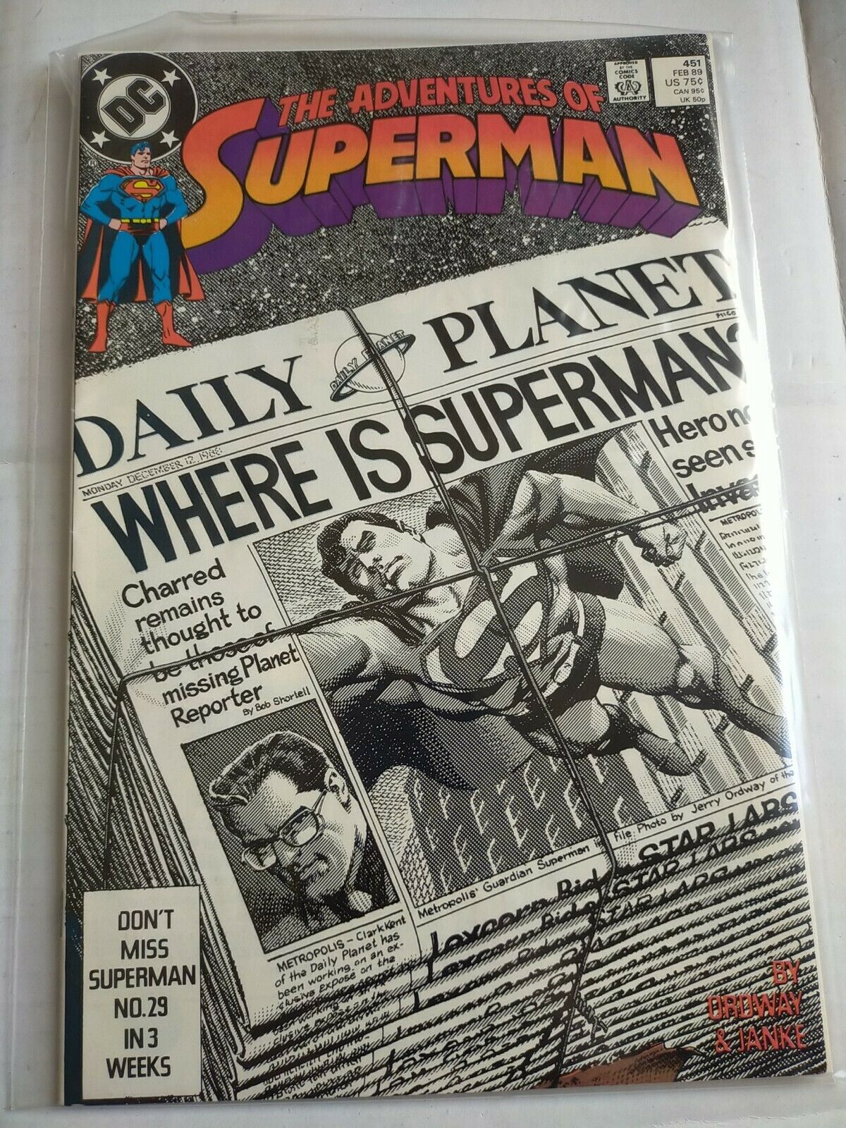 DC 451 February 1989 The Adventures of Superman Comic