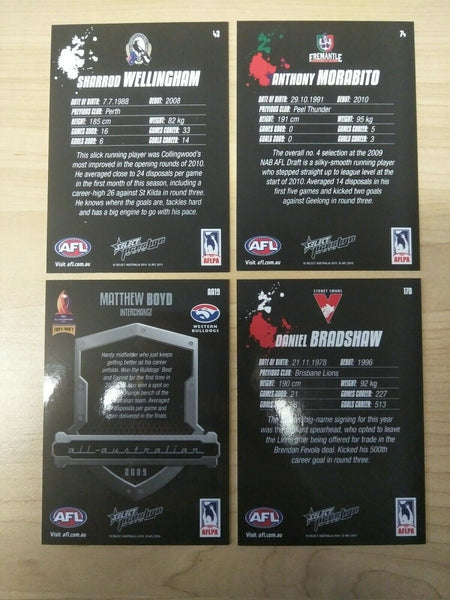 2010 Select AFL Prestige Promotional Cards Set Of 4