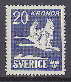 Sweden SG 257 Michel 290B 20k blue Geese birds MUH