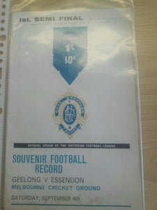 VFL Semi final Football Record 1965 4 September Geelong Vs Essendon