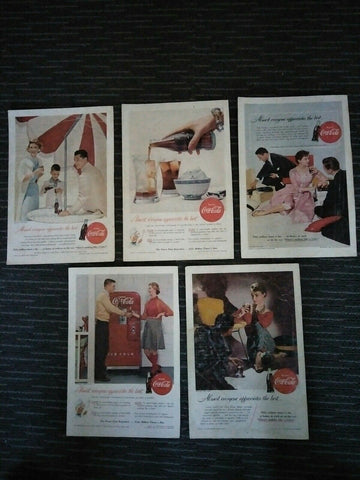 Coca-Cola 5 different 1955 Advertisements