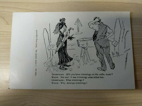 Australian Post-Card The Bulletin Series I Undertaker Joke Early 1900's