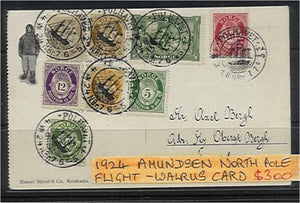 Norway Amundsen 1924 North Pole Flight - Walrus Card