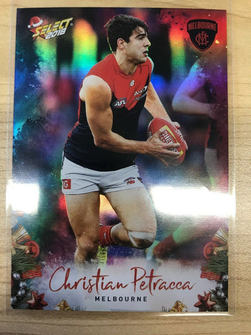 AFL 2018 Select Christmas Holofoil Card X129 - Melbourne, Christian Petracca