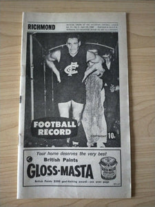 VFL 1968 April 25 Football Record Richmond v Geelong