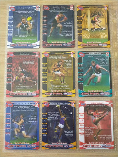 2014 Teamcoach Footy Pointers Complete Set Of 18 Cards