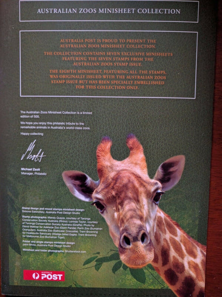 2012 Australian Zoos Minisheet Collection Limited Edition 180/500