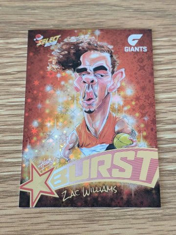 2018 AFL SELECT CHRISTMAS Red STARBURST GWS GIANTS Zac Williams 84/200
