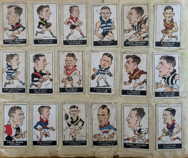 Scrapbook Over 50 Pages. Cigarette Cards, 1949 Argus VFL Photos, VFA, Signatures