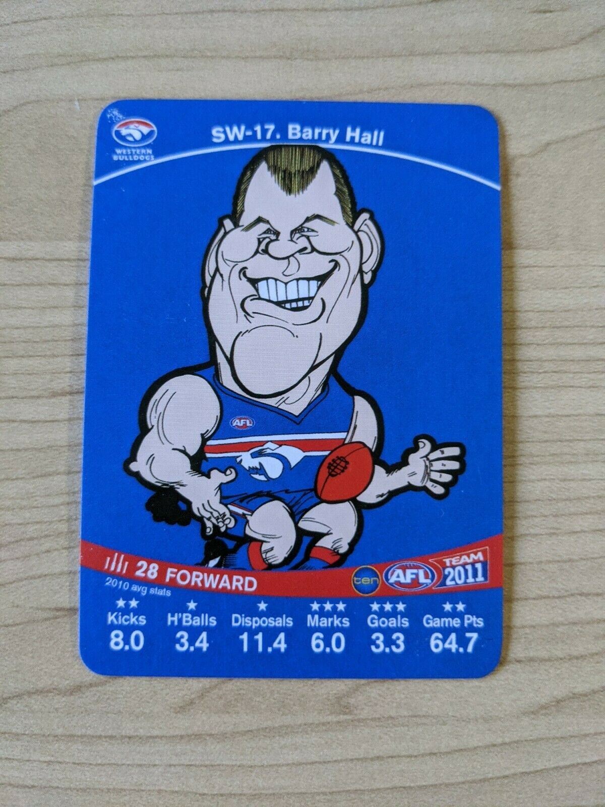 2011 Teamcoach Sample Star Wildcard SW-17 Barry Hall Western Bulldogs