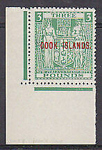 Cook Islands Pacific Islands New Zealand SG 135w £3 green arms Wmk inverted MUH