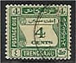 Trengganu Malayan States SG D2 Postage Due 4c green FU