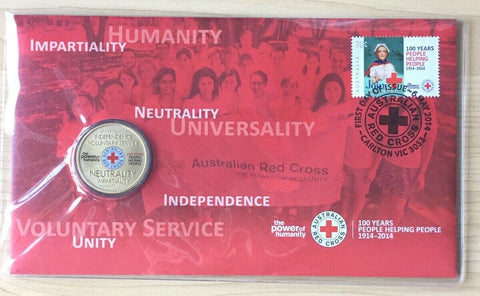 2014 Australia Red Cross Anniversary PNC stamp coin