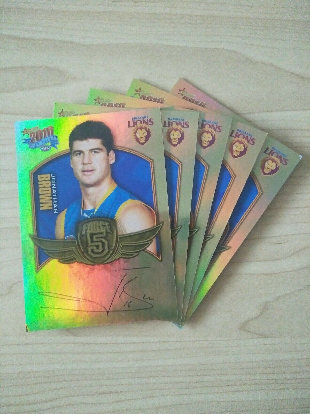 2010 Select Champions Gold Force Signature Team Set Of 5 Cards Brisbane Lions