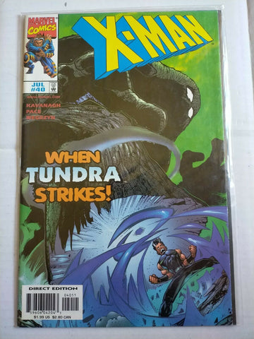 Marvel 40 July 1998 X-Man Comic When Tundra Strikes