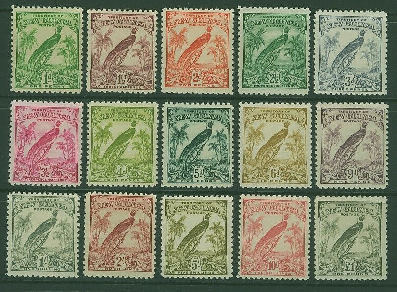 New Guinea SG 177/89 Undated Bird set of 16 MLH