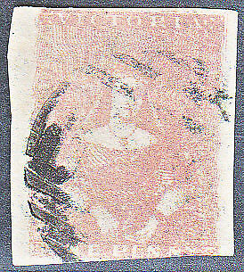 Victoria Australian States  SG 27a 1d Dull rose-red Half length Used