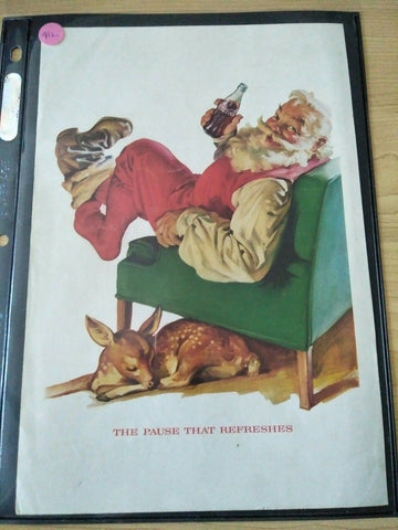 Coca-Cola 1950-60 Original Santa Advertisement