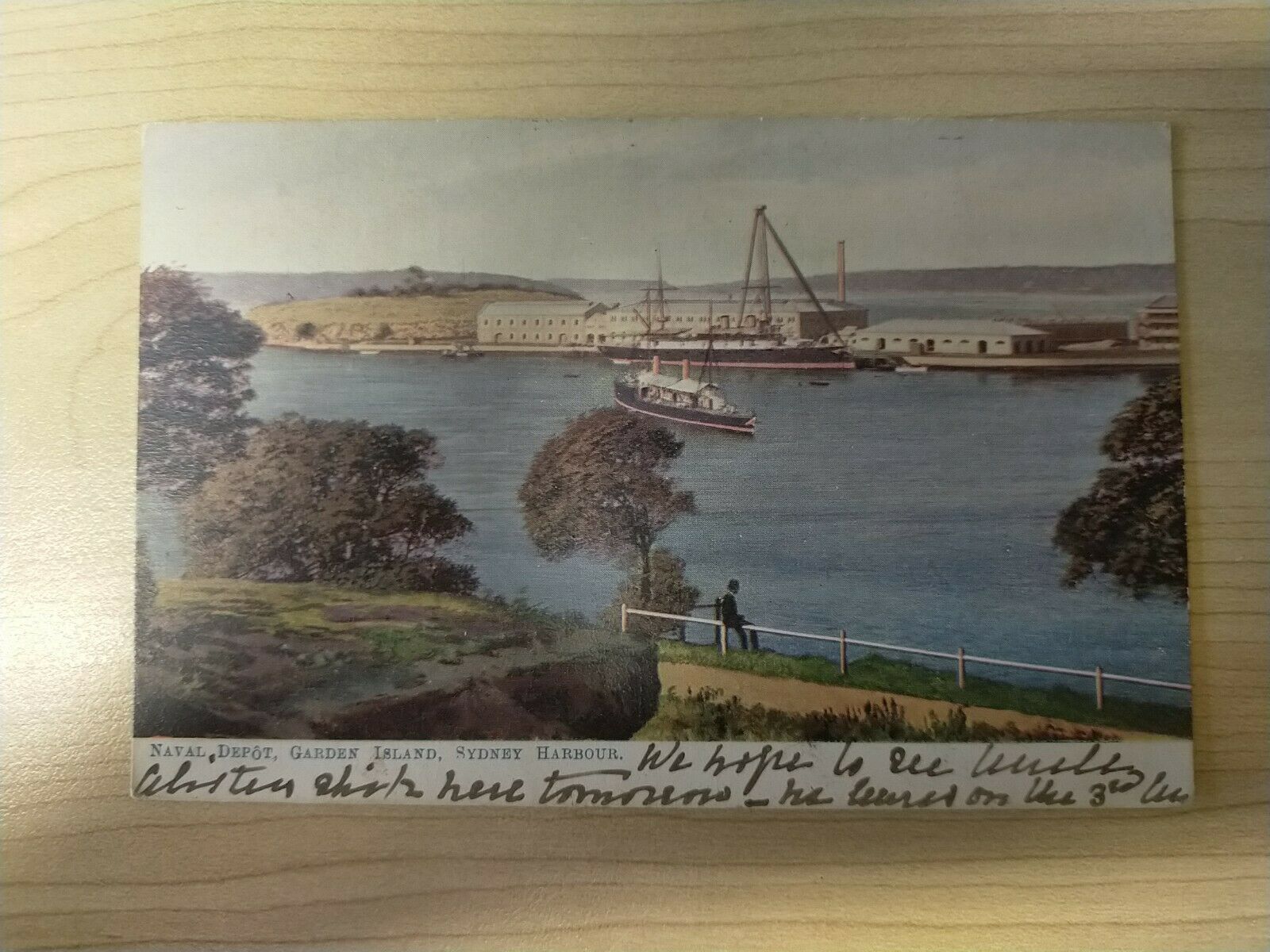 Australia 1904 Vintage Postcard Naval Depot Garden Island Sydney Tax Due