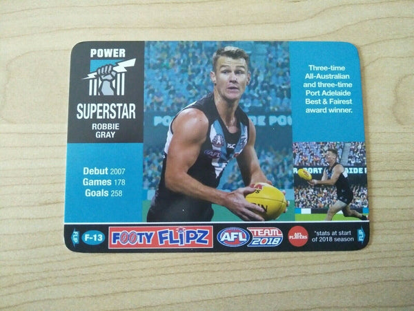 2018 AFL Teamcoach Footy Flipz Card Port Adelaide Robbie Gray/Warren Tredrea