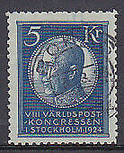 Sweden 1924 SG 160 5k. blue UPU Fine used