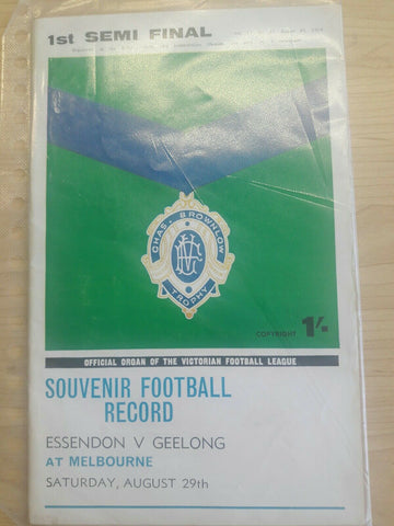 VFL Football Record 1964 29 August Essendon Vs Geelong
