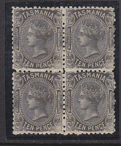 Tasmania Australian States SG 134 10d black in block of 4 Mint