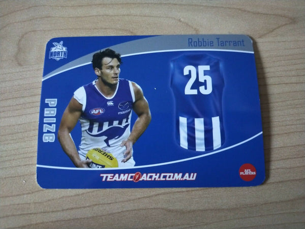 2020 Teamcoach Prize Football Card Robbie Tarrant North Melbourne P-12b