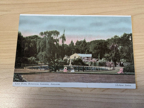 South Australia Post Card Lily Pond Botanical Gardens Adelaide With Postage Dues