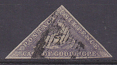 Cape of Good Hope South Africa SG 7b 6d Deep rose-lilac/whitepaper Triangle Used