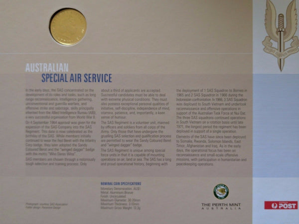 50TH Anniversary Special Air Service Coin and Stamp Folder Limited 0670/2000