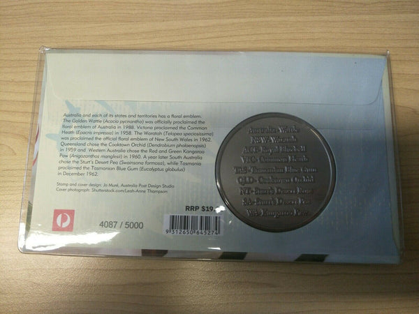 2014 Australian Floral Emblems Medallion 1st Day Cover Limited Ed No. 4087/5000