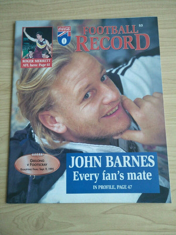 AFL 1995 Qualifying Final Football Record Geelong v Footscray