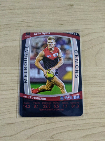 2011 AFL Teamcoach Prize Card Miss Cut Error Colin Sylvia Melbourne