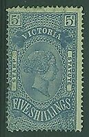 Victoria Australian States SG 227 5s blue/yel stamp statute postal fiscal Used