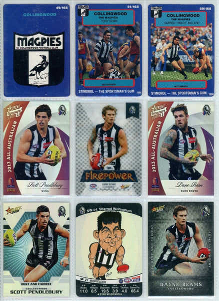 AFL Football Cards - Collingwood x 9