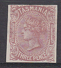 Tasmania Australian States SG 165a 3d red-brown Imperforate error Mint Hinged