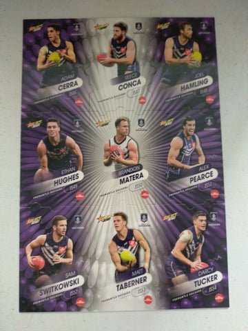 2020 Select Footy Stars Jigsaw Puzzle Fremantle Team Set Of 9 Cards