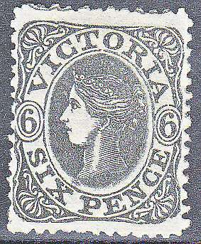 Victoria Australian States  SG 107b 6d Grey-black  Mint