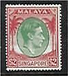 Singapore SG 29 $2 green and scarlet MLH Stamp