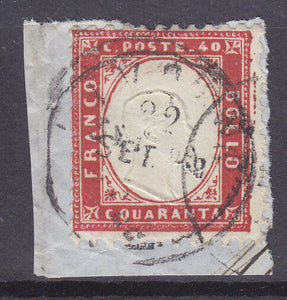 Italy SG 3B 40c Red used on piece
