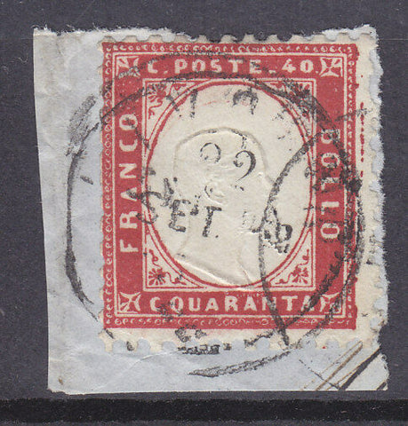 Italy SG 3B 40c Red used on piece