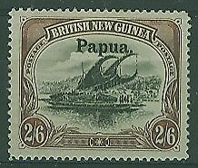Papua on British New Guinea  2/6 black and brown Lakatoi canoe ship SG20 Mint