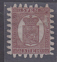 Finland Michel 5Bx  5p brown on grey faults