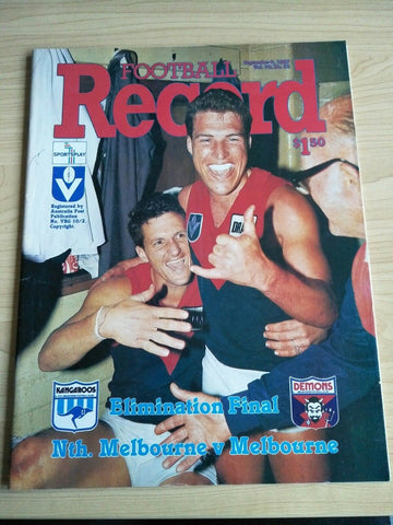 VFL 1987 Elimination Final Football Record North Melbourne v Melbourne