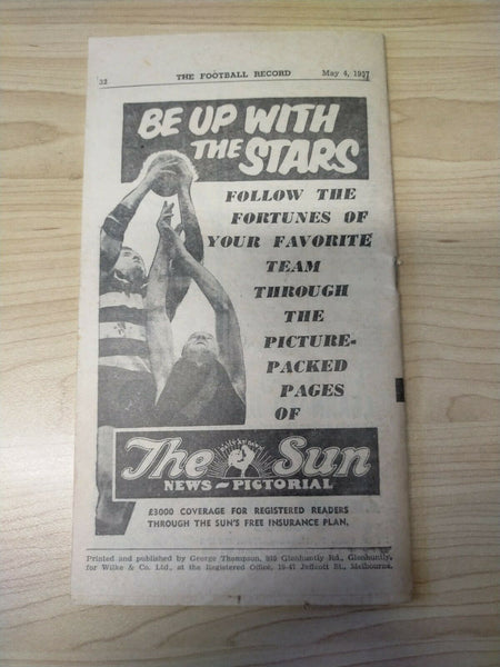 VFL 1957 May 4 Football Record Geelong v Collingwood